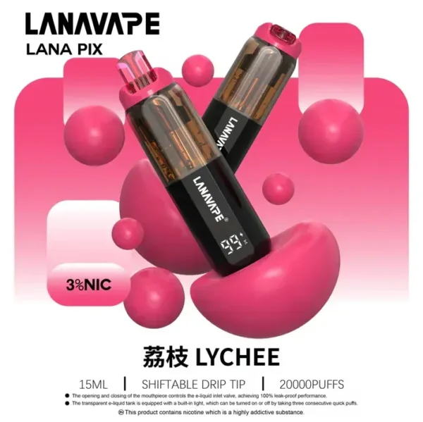 LANA PIX閃光彈20000口拋棄式電子煙推薦 LED可視電量 850mAh續航 Mesh防漏穩定日用款