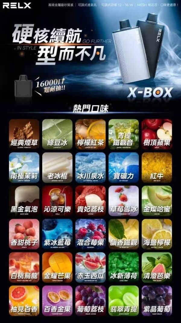 RELX悅刻X-BOX🥚	16000口 超耐抽！【買三顆送主機】